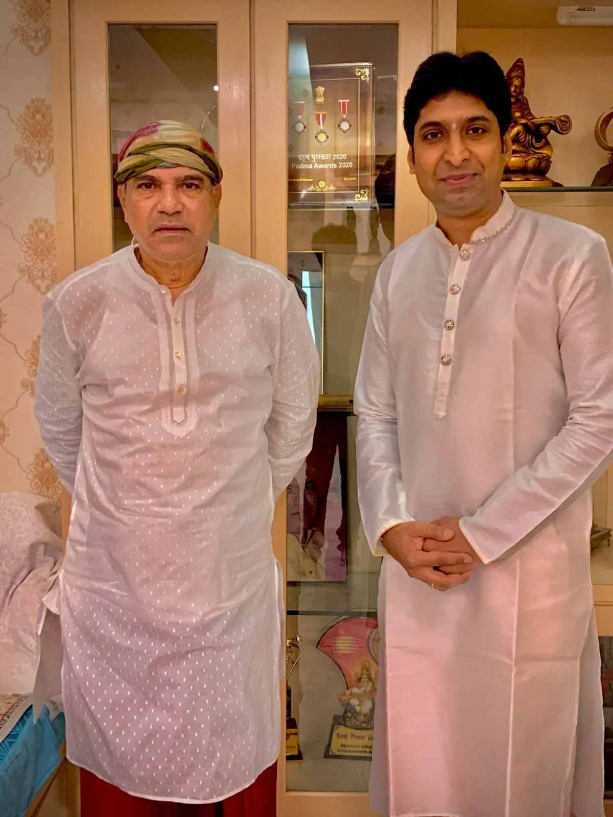 Dr. Koustubh Pare with a senior maestro beside Padma Awards recognition